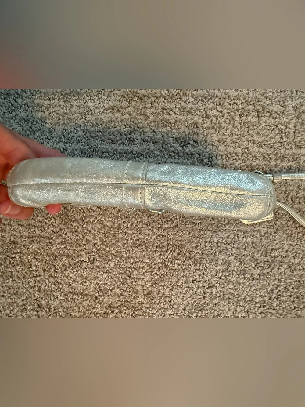 Silver Metallic Wristlet Clutch